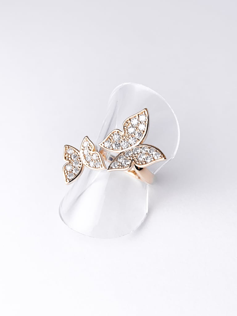 2 Crystal Butterfly ring
