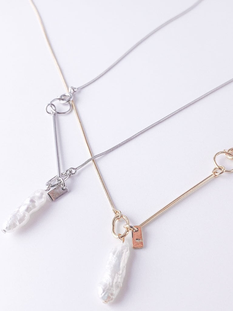 【お得 20%off】Long pearl neck (silver 925)