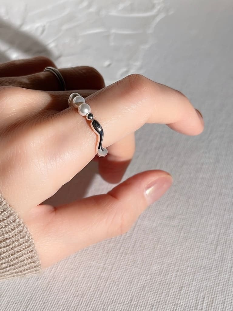 Half pearl ring（Silver 925）