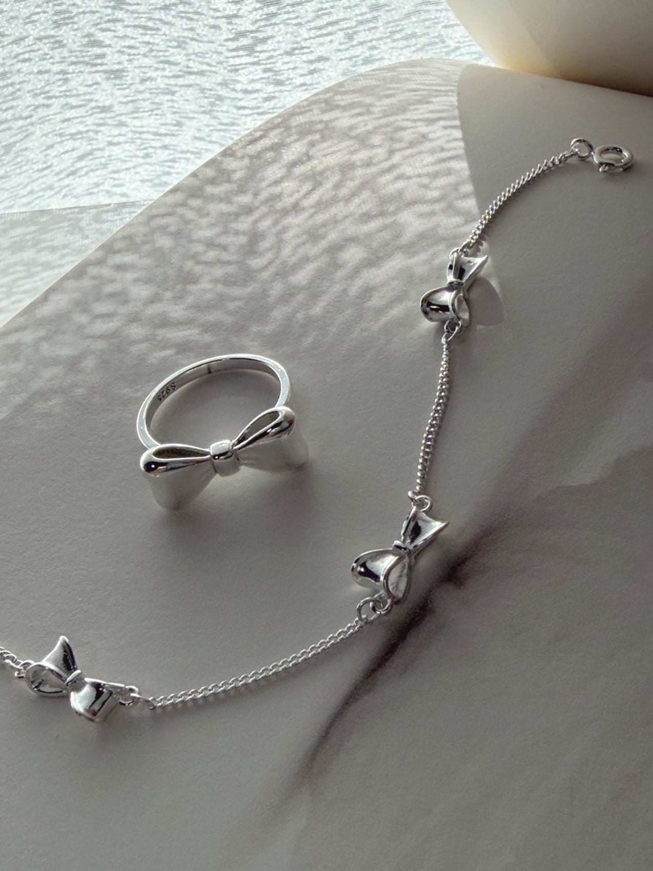 Bow ribbon ring（Silver 925）