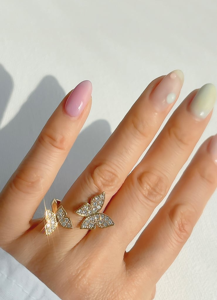 2 Crystal Butterfly ring