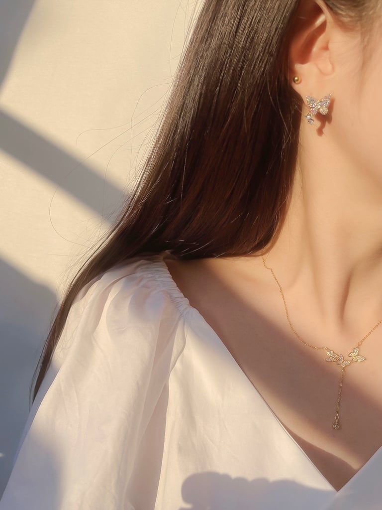 3 butterflies  neck（Silver 925）