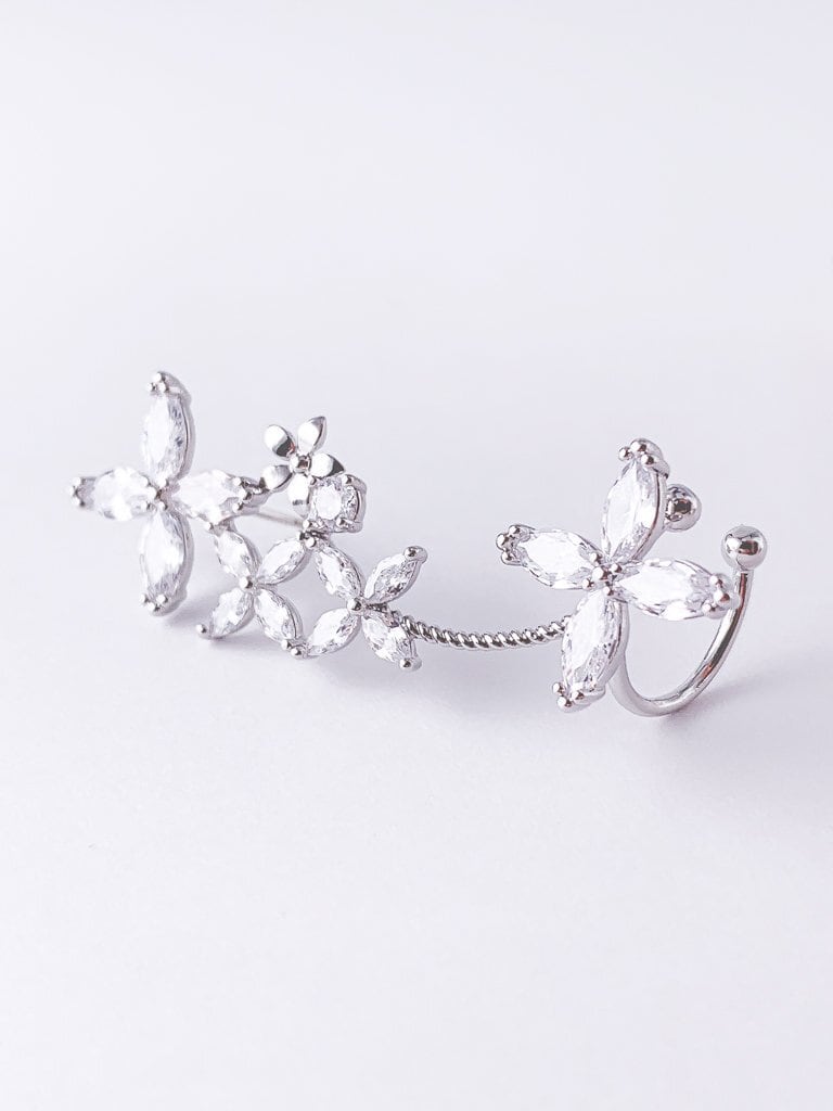 Crystal Flower Cuff