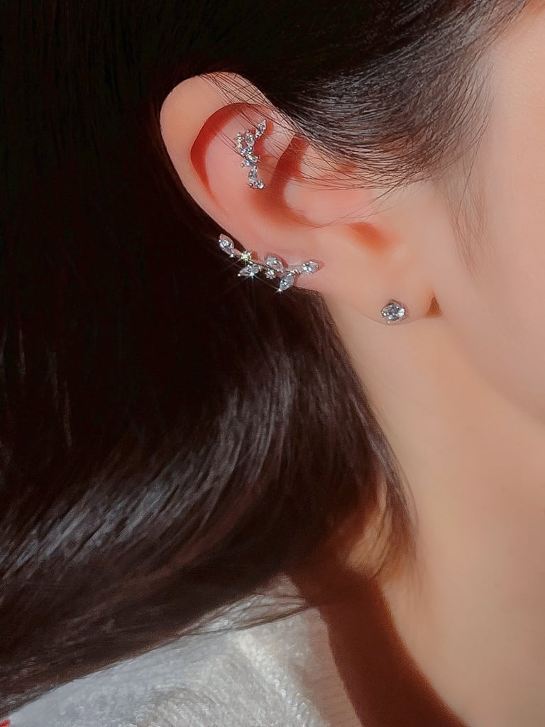【お得セット】2 Crystal Leaf set (金属アレルギー対応)