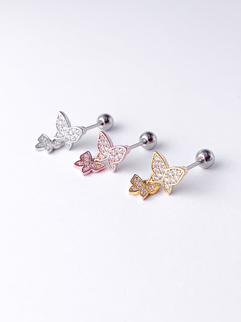 2 Crystal Butterfly (金属アレルギー対応)