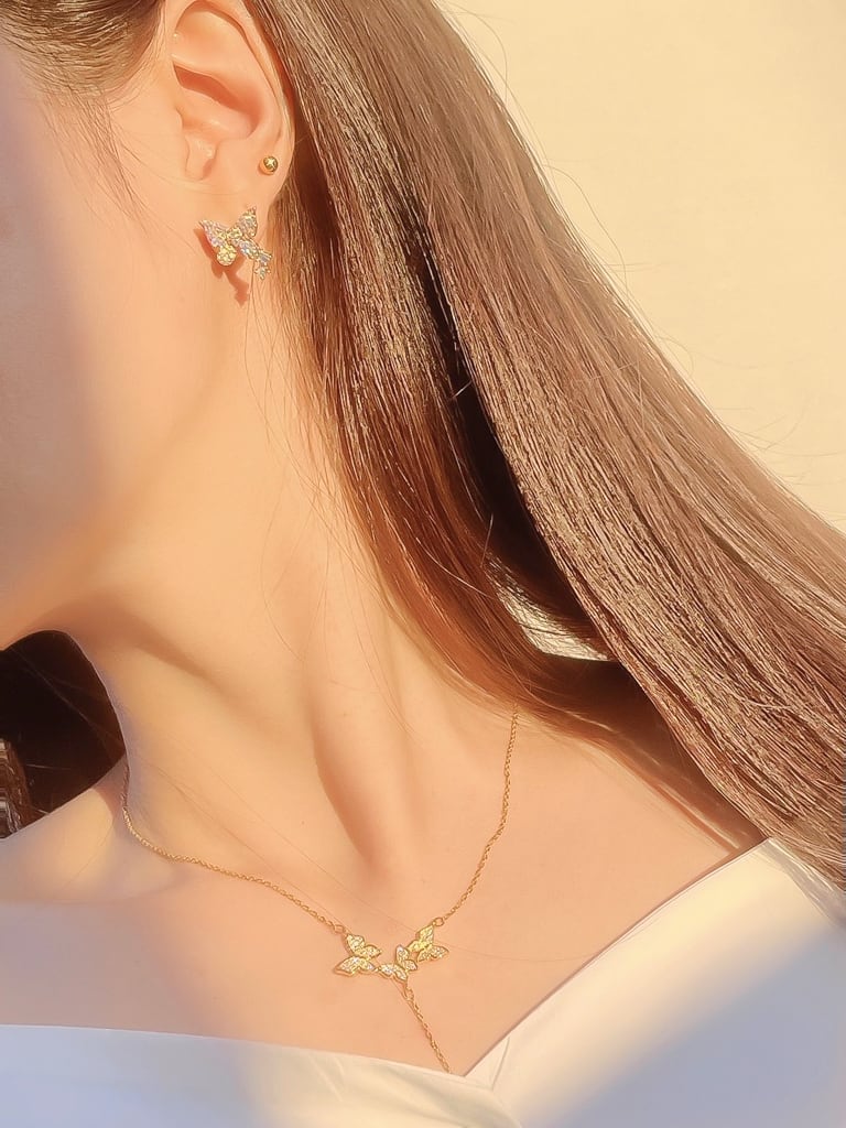 3 butterflies  neck（Silver 925）