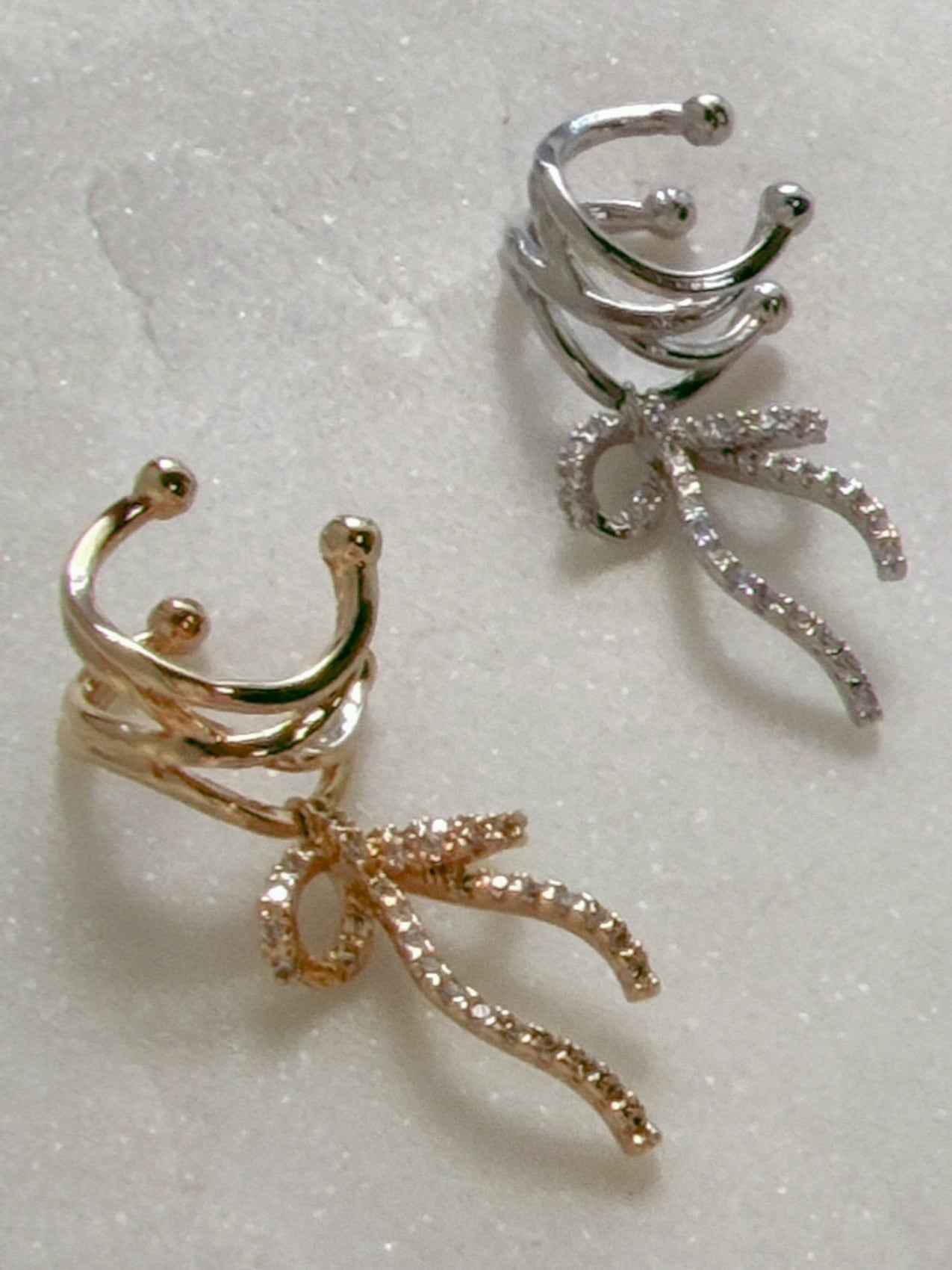 Crystal ribbon cuff(イヤーカフ)