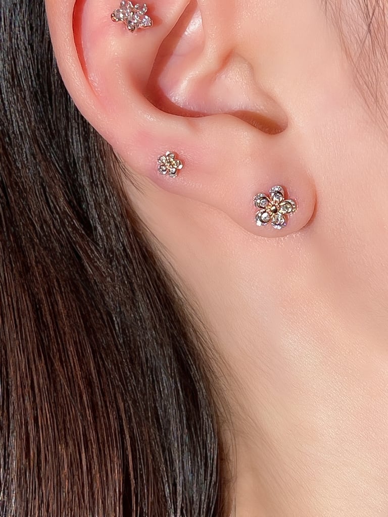 Petit crystal flower  M (金属アレルギー対応)