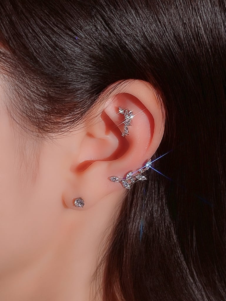 【お得セット】2 Crystal Leaf set (金属アレルギー対応)