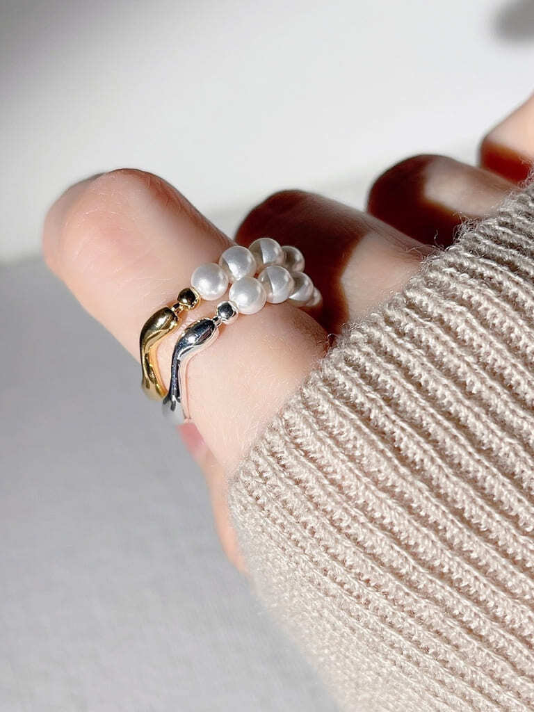 Half pearl ring（Silver 925）