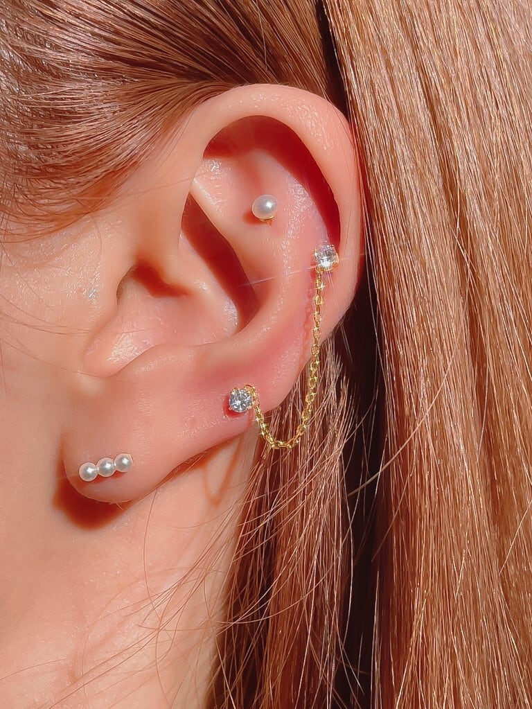 Double stone chain (金属アレルギー対応)