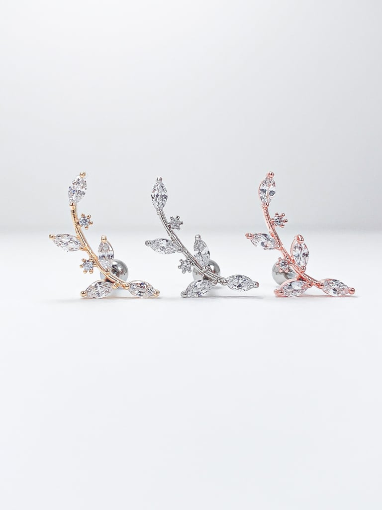 【お得セット】2 Crystal Leaf set (金属アレルギー対応)