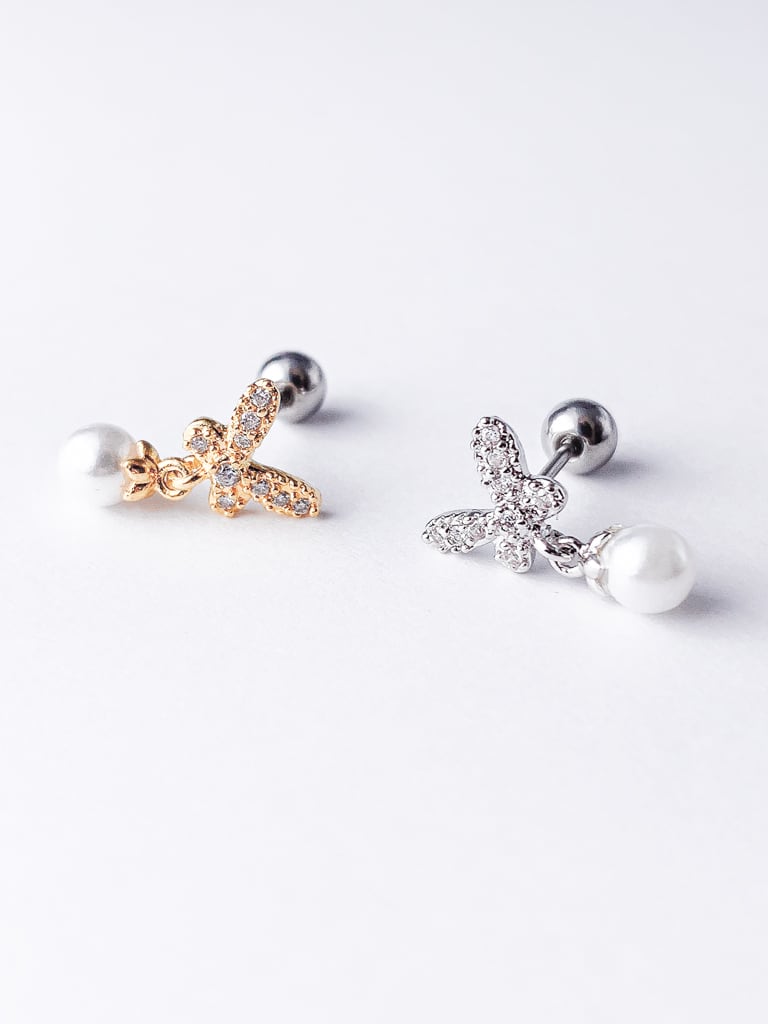 Crystal Butterfly Pearl (金属アレルギー対応)