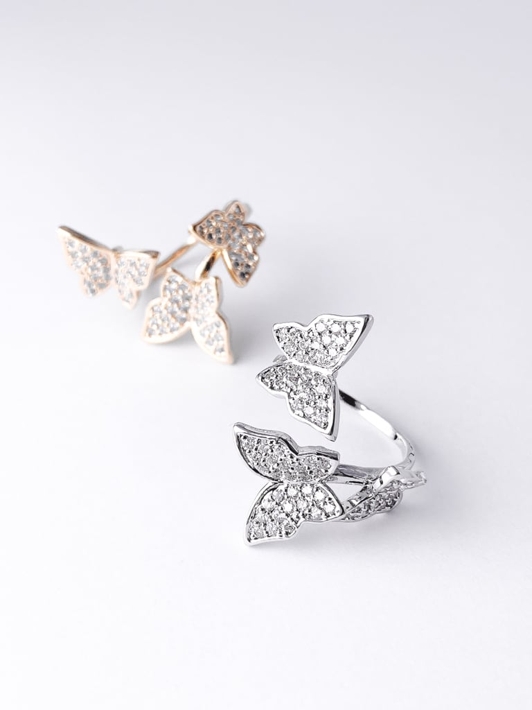 3 Crystal Butterfly ring