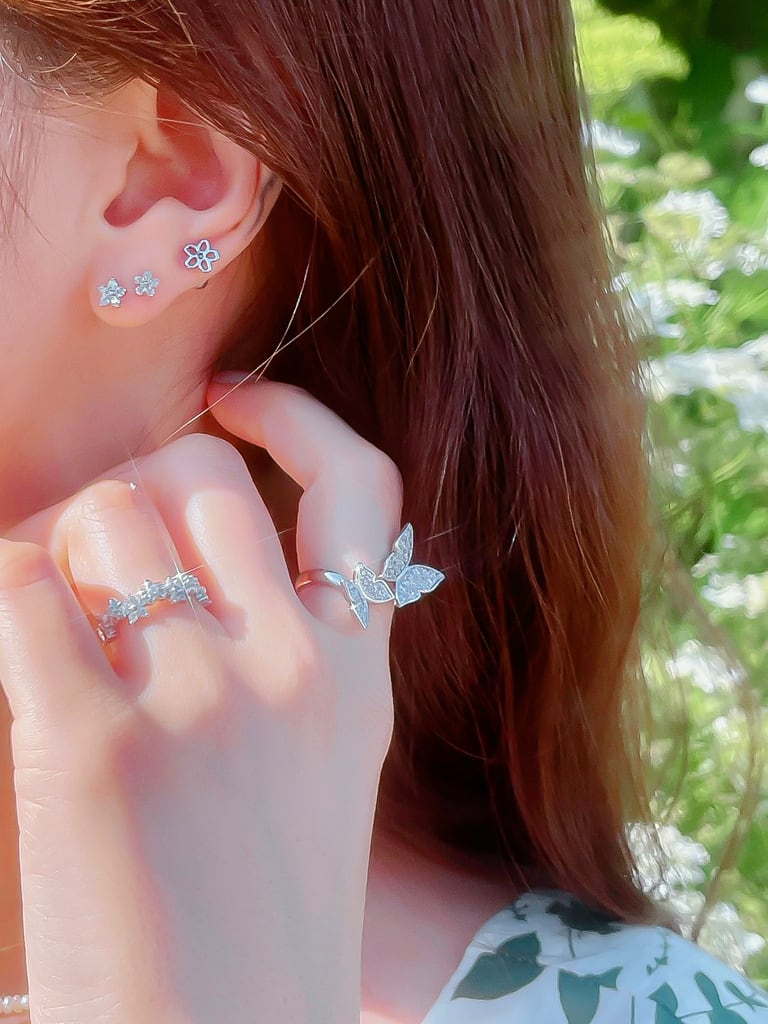 Petit crystal flower  (金属アレルギー対応)