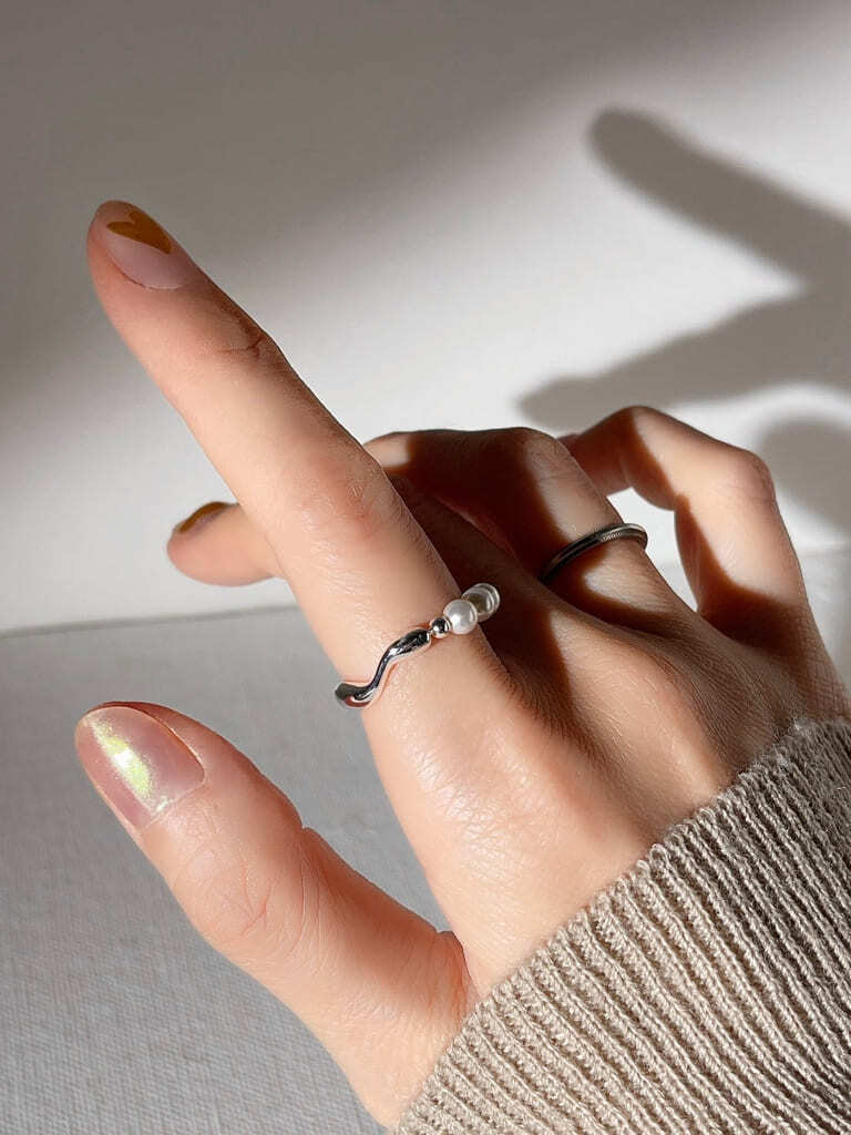 Half pearl ring（Silver 925）