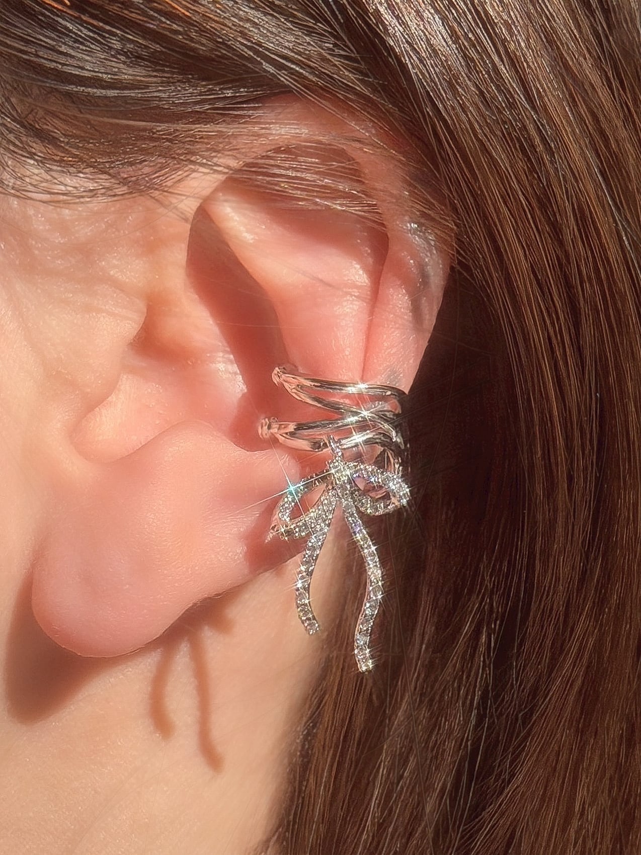 Crystal ribbon cuff(イヤーカフ)