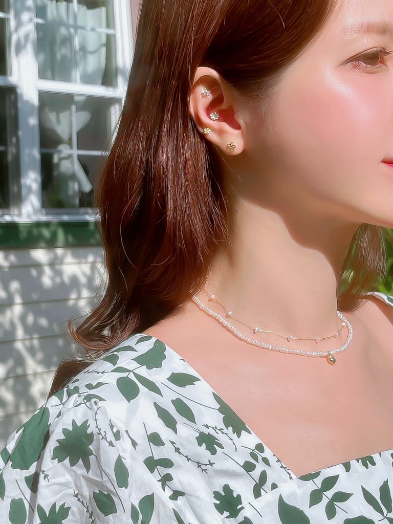Petit crystal flower  (金属アレルギー対応)