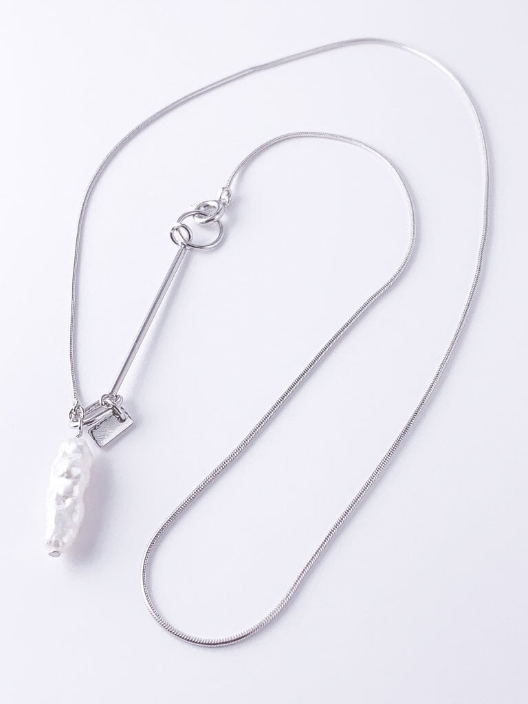 【お得 20%off】Long pearl neck (silver 925)