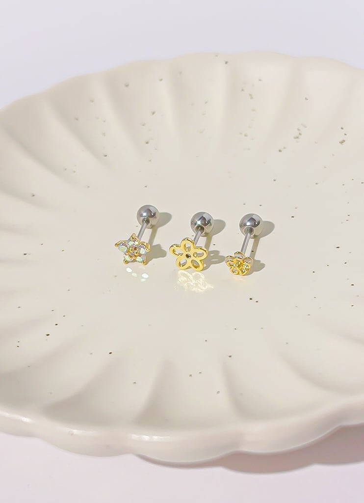 Petit crystal flower  (金属アレルギー対応)