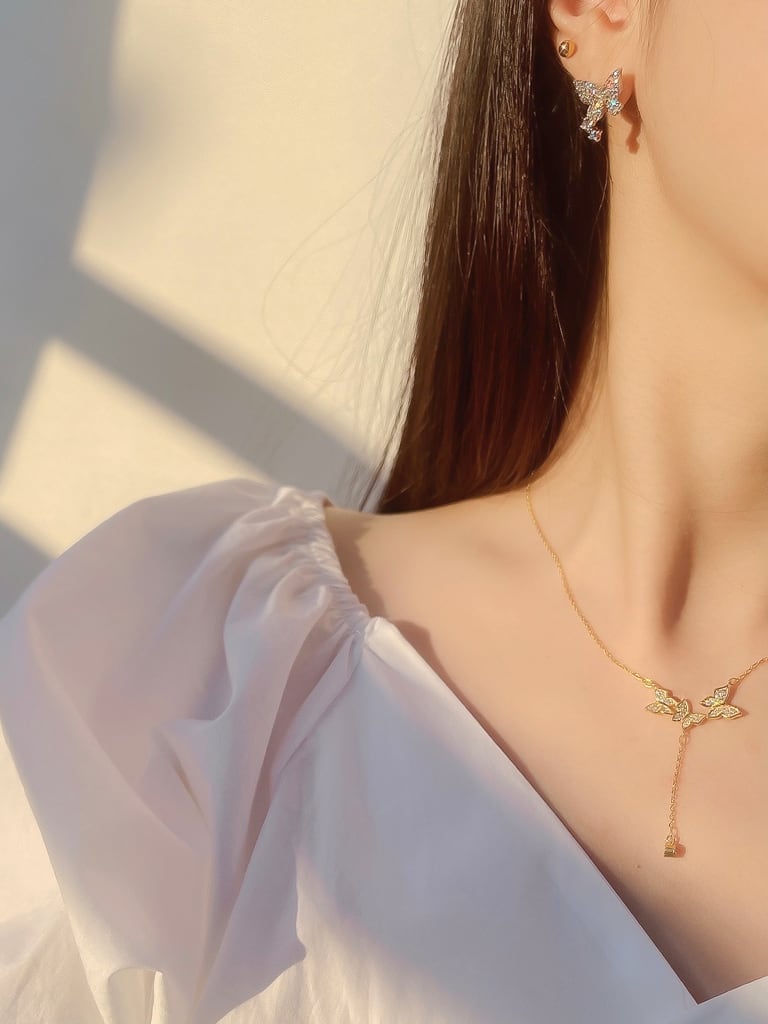 3 butterflies  neck（Silver 925）