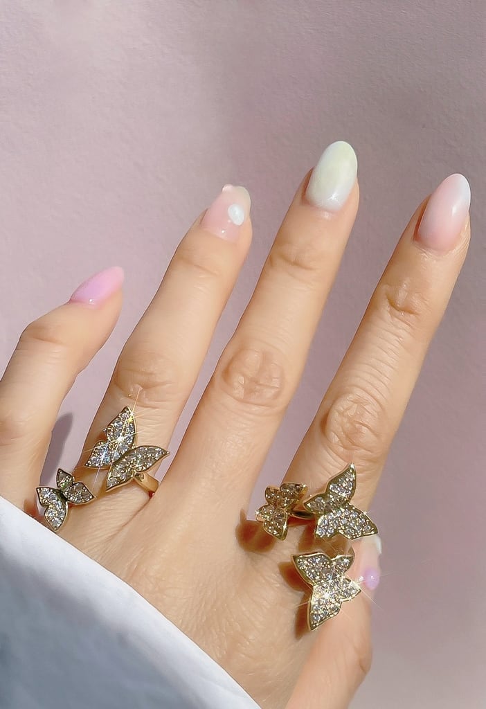 3 Crystal Butterfly ring