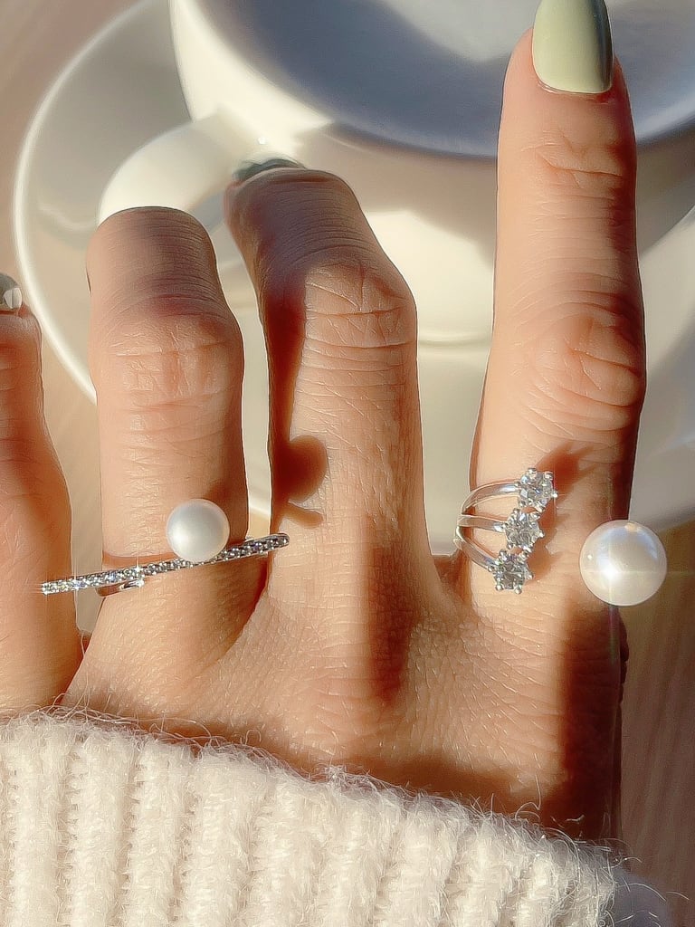 Stick pearl ring